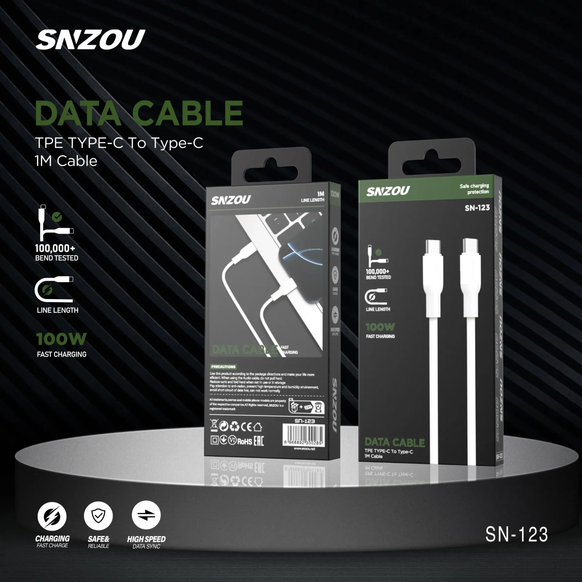 Snzou TurboLink 100W Type-C to Type-C Cable