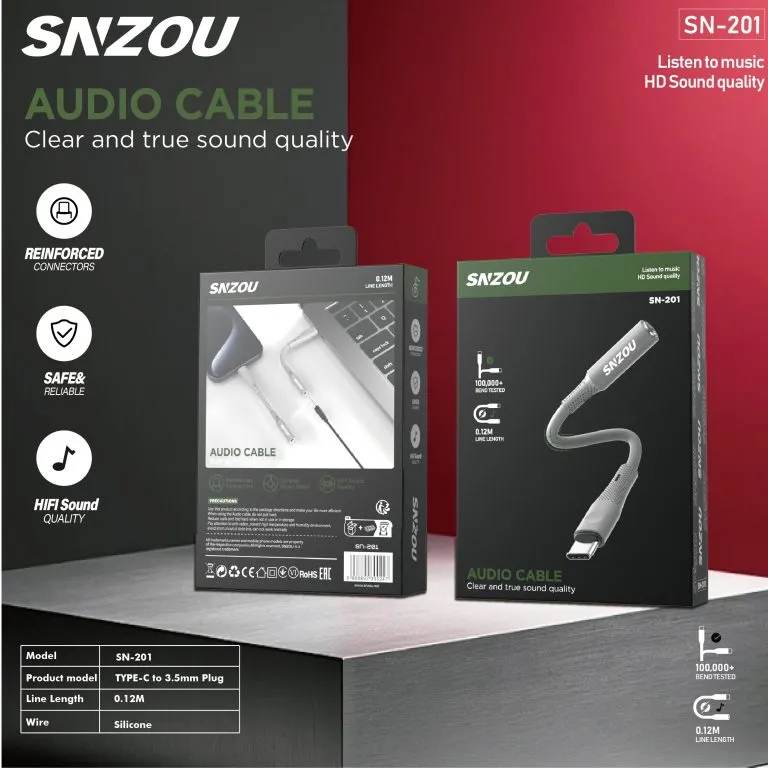 Snzou AudioBridge Type-C to 3.5mm Adapter