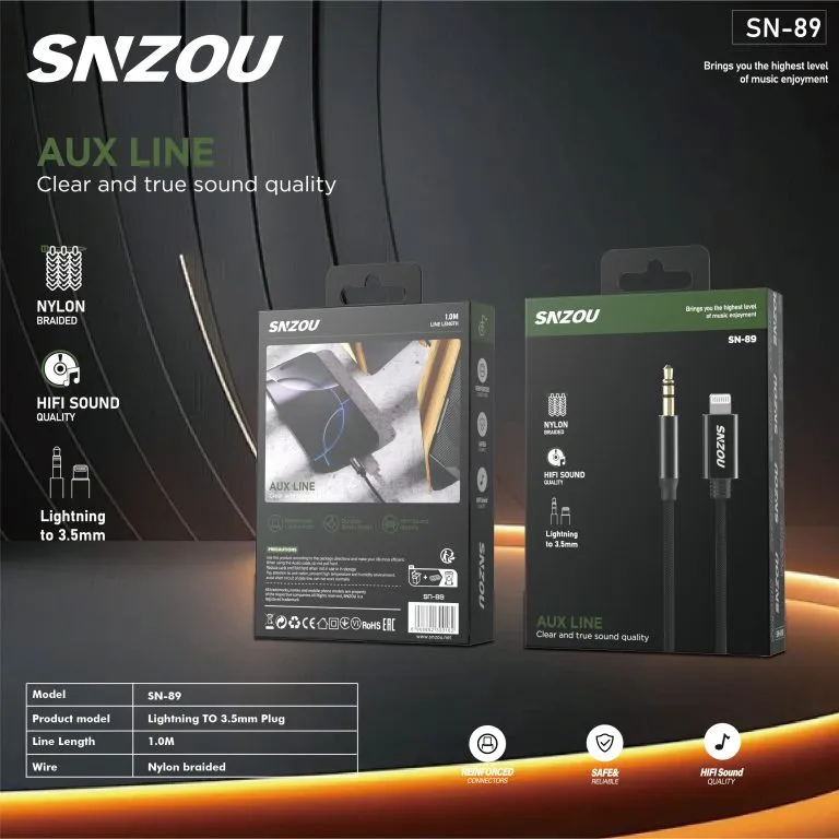 Snzou HiFi SoundLine Lightning to 3.5mm AUX Cable