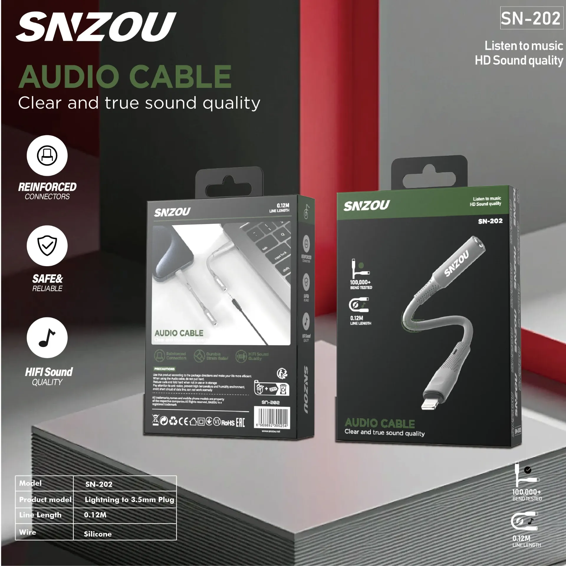 Snzou AudioBridge Lightning to 3.5mm Adapter