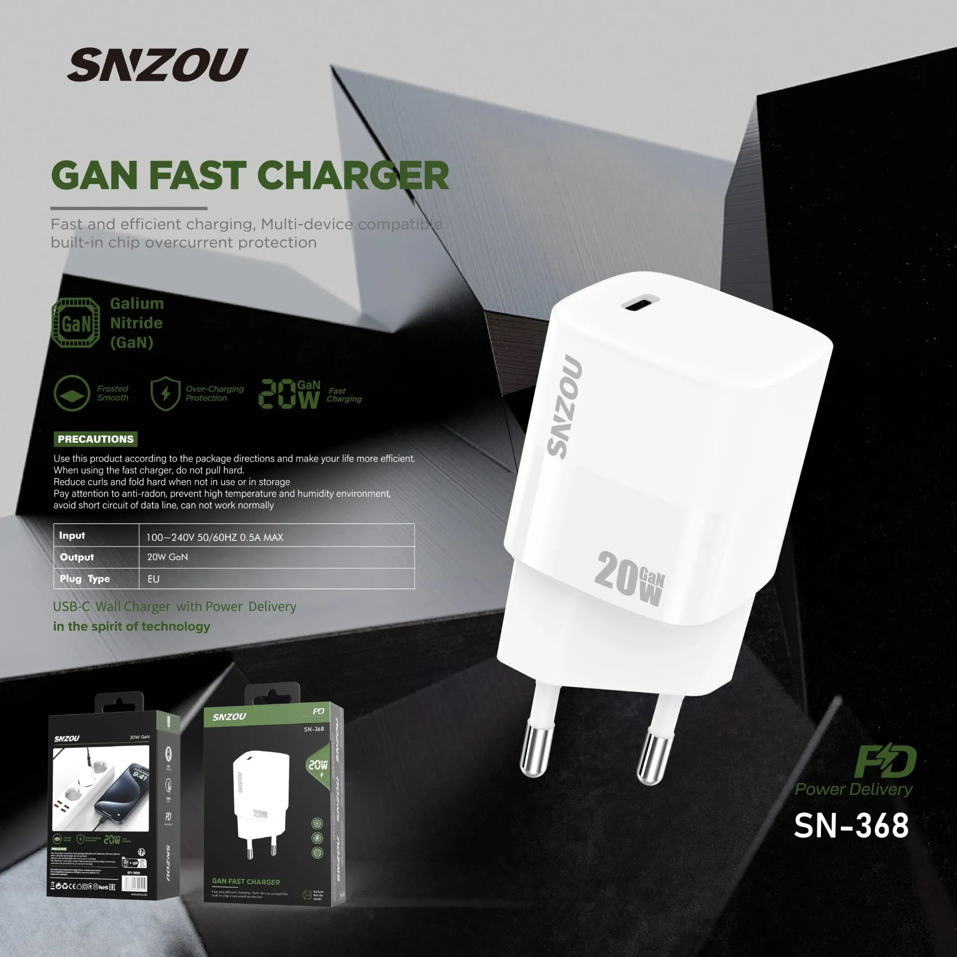 Snzou NanoFast 20W GaN Charger